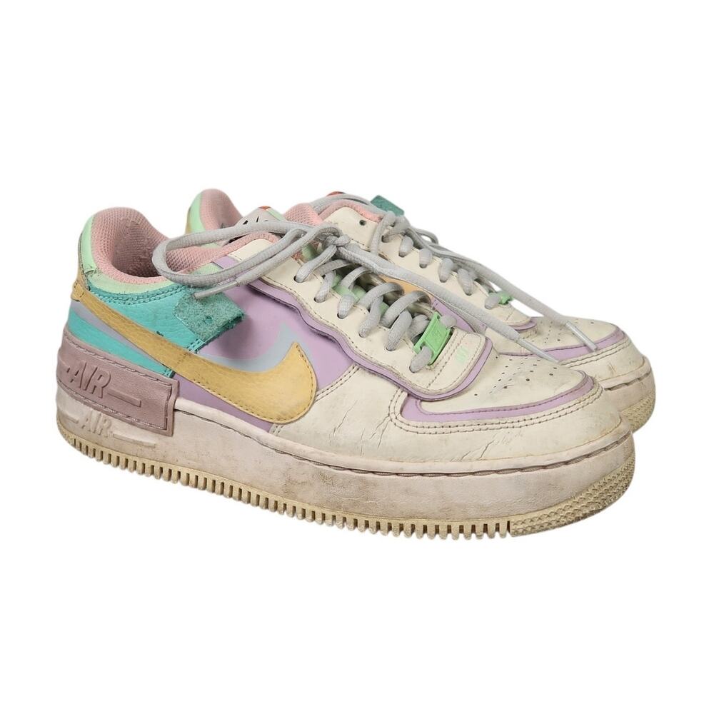 Nike Air Force 1 Shadow Pastel White Yellow Sneakers Womens 8.5